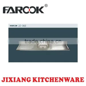 Single Bowl 1.5m Stainless Steel Sink With Drainboard thumbnail-1