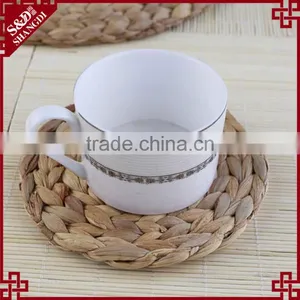 Custom Eco-friendly Straw Handmade Round Cup Mat Coffee Table Mats thumbnail-1
