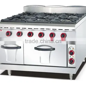 Restaurant Hotel 8 Burner Gas Range With Oven,commercial Gas Range Definition(ZQW-889-8) thumbnail-3