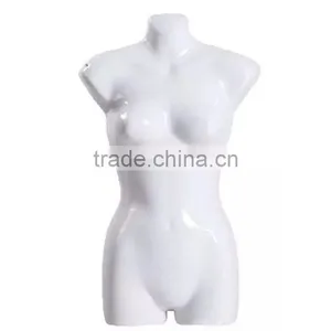 Plastic Glossy White Female Torso Mannequin Display For Sale With Arms thumbnail-1