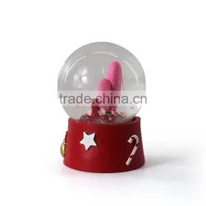 Double Heart Shape Personalized Snow Globe thumbnail-4