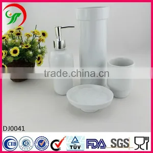 4 PCS Custom Logo New Type Hotel Ceramic Bath Accessories Set thumbnail-1