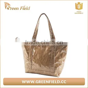 Brown Tyvek Tote Bags Large Lady Hand Bag With PVC Cover thumbnail-3