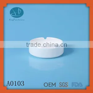 Wholesale White Ceramic Round Cigar Car Portable Ashtray,Ceramic Material and Smokeless Type Ceramic Ashtray for Promotion thumbnail-1