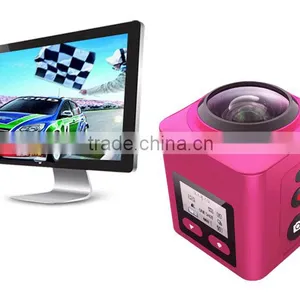 Newest Fashion 360 Degree Full-Viewing Sport dv Camera 220 Degree Fisheye Super Wildangle Lens Action Camera thumbnail-1