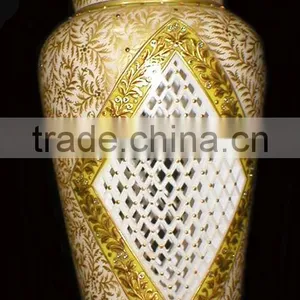 Marble Flower Vase, Decorative Flower Pot, Hand Made Marble Flower Vases, Craft Flower Pot, Flowers Pot, thumbnail-1