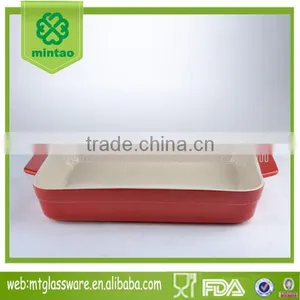 13.5"*10"red Color Casserole Dish Ceramic/xate thumbnail-1