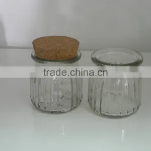 Glass Candy Cookie Jar With Texture With Cork thumbnail-1