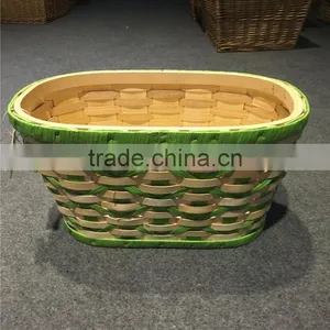 Square Strip Basket Colorful Wooden Bicycle Basket thumbnail-1