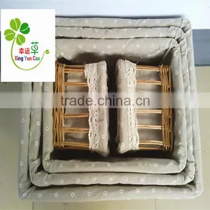 Wicker Storage Basket With Liner Factory Supply thumbnail-1