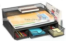 Mutilpurpose Black Metal Mesh Office Paper/Pen/Note Holder Desk Organiser thumbnail-2