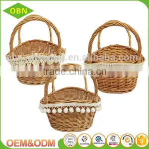China Factory Sales Cheap Handmade Oval Willow Wicker Empty Easter Gift Basket thumbnail-1