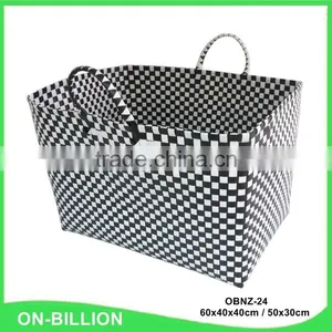 Cheap Large pp Strip Plastic Woven Basket thumbnail-1