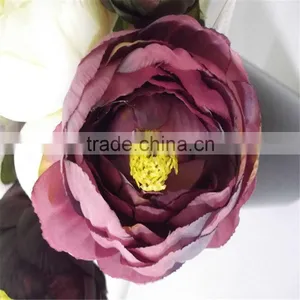 SJ20170050 Artificial Purple Fabric Peony Flower for Indoor Decoration thumbnail-2