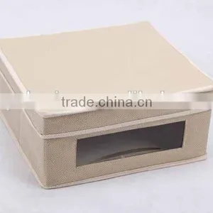Rectangular Linen and Canvas Box With Cover/storage Box thumbnail-1