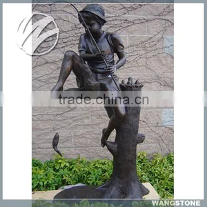 Europe Regional Feature Bronze Fishing Boy Garden Sculpture thumbnail-2