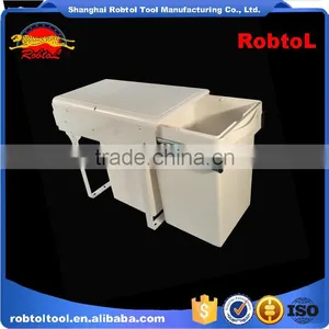 2*11L Pull Out Kitchen Cabinet Waste Bin Garbage Can Trash Rubbish Dustbin thumbnail-2