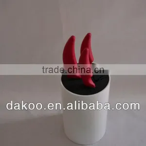 3 Pieces Red PP+TPR Handle Zirconia Ceramic Knife With White Holder thumbnail-1