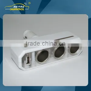 3 Way 5A 12V USB Car Cigarette Lighter Adapter Sockets for IPhone , Tablet thumbnail-1