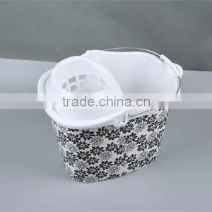 10L Plastic Mop Bucket With Wringer With Printed Pattern thumbnail-1