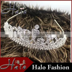 Wholesale Silver Plating Rhinestone Girls Fashion Crystal Tiaras thumbnail-1