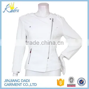 Hot Selling New Cool Design Women Zipper Slim Leather Jacket Wholesale thumbnail-1