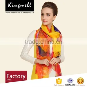 Custom 2017 Chinese Supplier's Neon Digital Printed Polyester Scarf thumbnail-1
