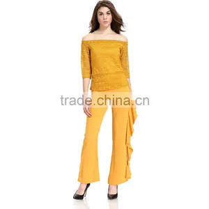 Domin Latest Fashion Lace Fabric off Shoulder Top thumbnail-3