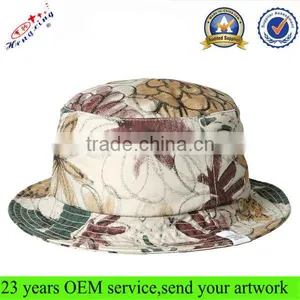 Flat Top Digital Printing Custom Bucket Cap / Bucket Cap With Woven Label thumbnail-1