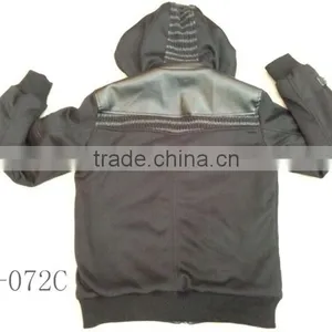 Hot Stock Man Hoody Quilted Jacket Faux Leather Jacket Men thumbnail-3