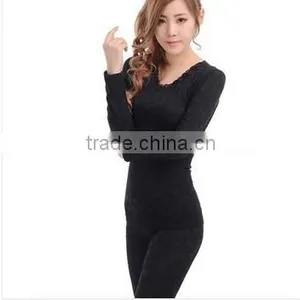 Custom New Winter Long Johns Women's Seemless Thermal Underwear Long Johns Set Care Thermal Underwear BY009 thumbnail-3