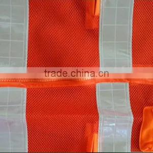 New Design Orange Mesh Reflective Vest White Ruban Vest Zipper Vest thumbnail-3