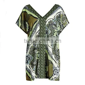 2015 Fashion Green 60% Cotton 40% Polyester Women v Neck T-shirts 60% Cotton 40% Polyester thumbnail-4