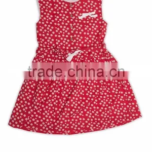 Organic Cotton Floweral Print Girl's Sleeveless Summer Dress thumbnail-1