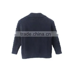 Boys Double-breasted Knitting Patterns Children Sweater thumbnail-2