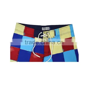 Men's Square Print 100% Polyester Microfibe Brushed Board Shorts Custom thumbnail-5
