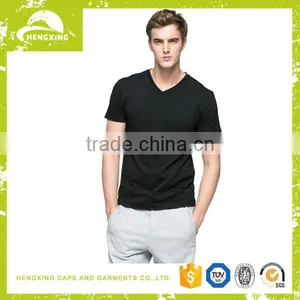 Wholesale Short Sleeve Cheap Plain 100 Polyester Custom Deep V Neck T Shirts For Men thumbnail-1