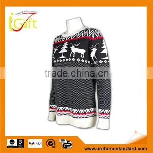 ISO9001/BSCI Latest Design Women Winter Knitted Partter Sweater thumbnail-1