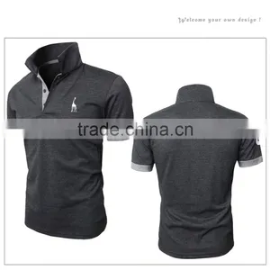 2016 Mens 100% Cotton Short Sleeve High Quality Polo Shirts Wholesale thumbnail-2