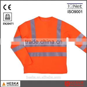 Mens Knitted Safety T-shirt hi Vis Shirt Long Sleeve t Shirt thumbnail-1