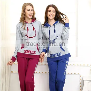 French Terry Active Pajamas Winter Hoodie Pajamas Set for Women thumbnail-1
