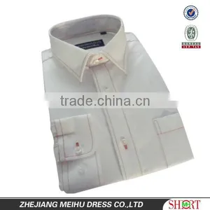 New Men's White Oxford Shirt With Red Stitches thumbnail-1