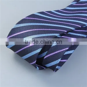 Polyester Necktie Purple Stripe Oem Neckties thumbnail-2