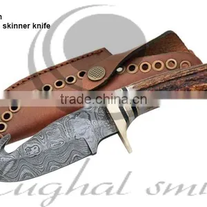 Damascus Skinner Knife/Hunting Knife/Deer Stag thumbnail-1