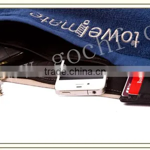 100% Cotton Zipper Pocket Gym Towels thumbnail-2