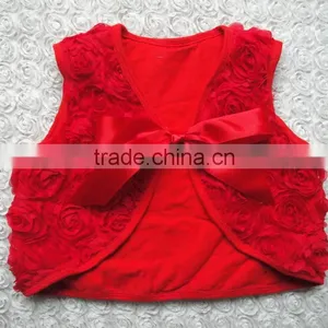 Colored Flower Ribbon Straps Spring Baby Girls Waistcoat thumbnail-2
