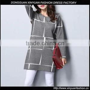 Custom Latest Long Sleeve Girls Knit Pullover Sweater Mini Dresses Wholesale Ladies Casual Dress Designs thumbnail-1
