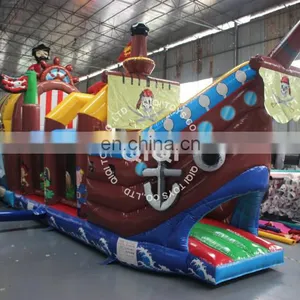 Pirate Ship Obstacle Course Inflatable Challenge, Slide Bouncy Obstacle Course thumbnail-4