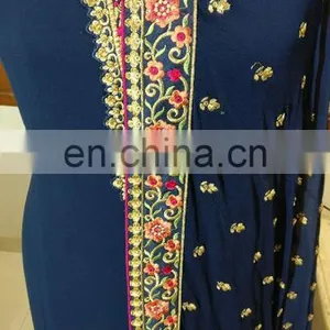 Occasion Party Wear Heavy Embroidery Semi-Sttiched Georgette Dress Material Salwar Kameez 2017 (salwar Kameez Suits) thumbnail-3