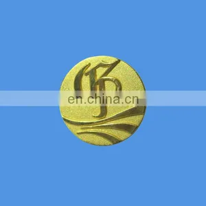 Custom Round Gold Clothing Metal Plate Logo thumbnail-1